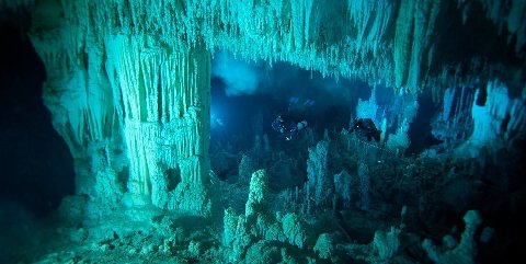 Agnes Milowka in Bahamas Caves, photo by Wesley C. Skiles Agnes Milowka Memorial Award